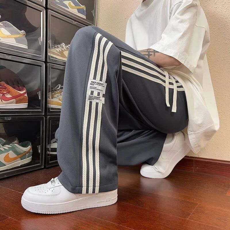 裤子男高街潮ins潮牌设计感小众九分裤直筒休闲长裤春秋潮流韩版