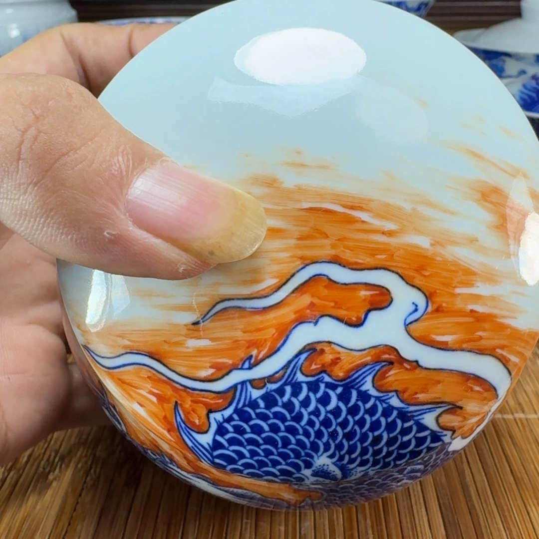 枫***速瓷片当代景德镇陶瓷手绘茶具