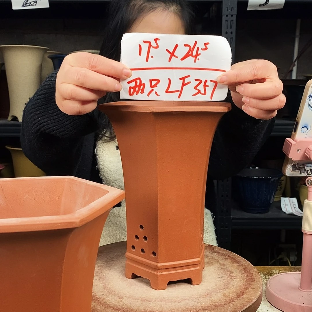 紫砂一只花盆货号LF357