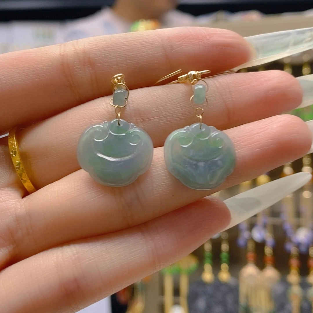 翡翠合金耳饰翡翠