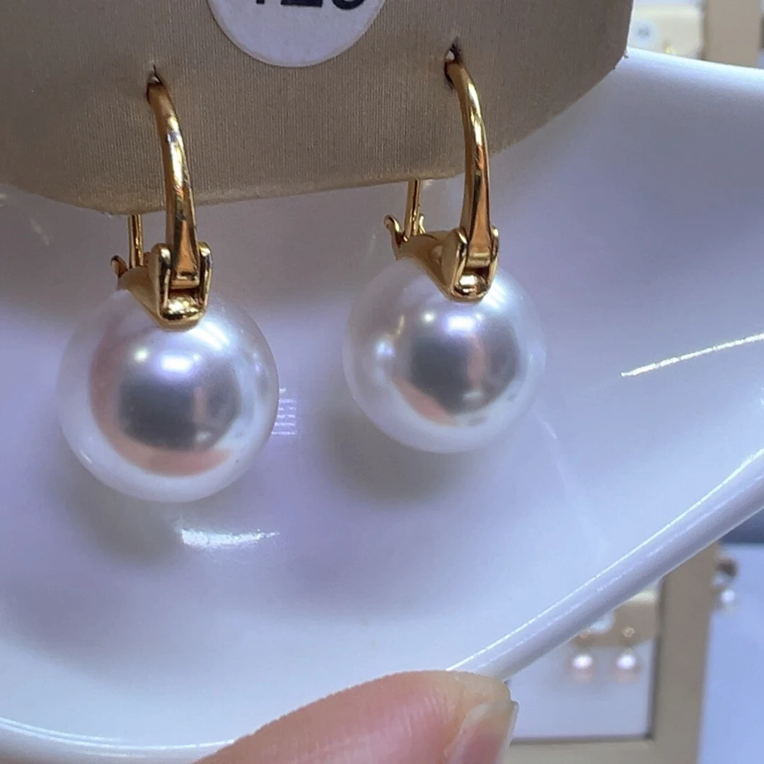 银S925镶嵌淡水珍珠耳饰