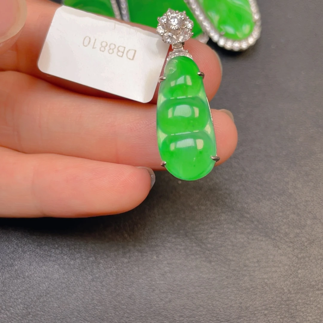 翡翠银S925镶嵌吊坠(不含链)