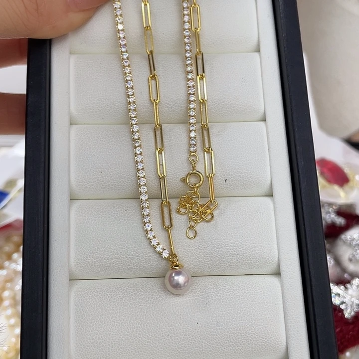 海水珍珠颈饰银S925镶嵌