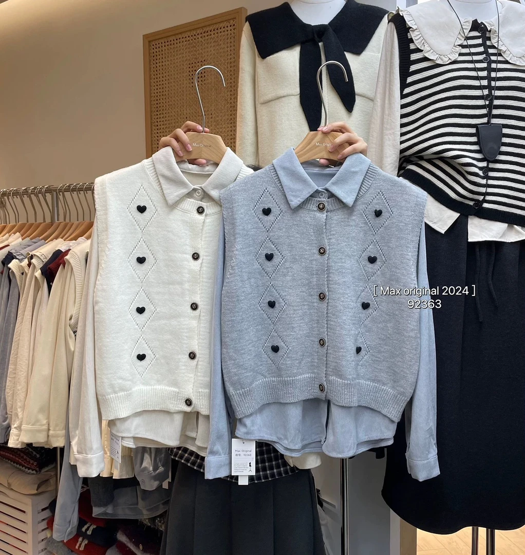 圆领无袖马夹两件套时尚设计感短款通勤风012