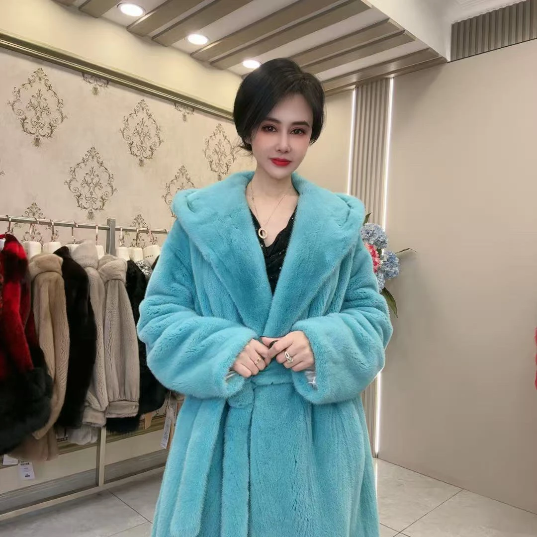 1668皇家贵夫人冬季新款时尚提莫绿帽版皮草大衣外套RJ-衣长115cm