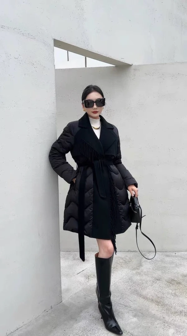 古欧新品纯色中长款翻领外套插肩袖长袖气质6051