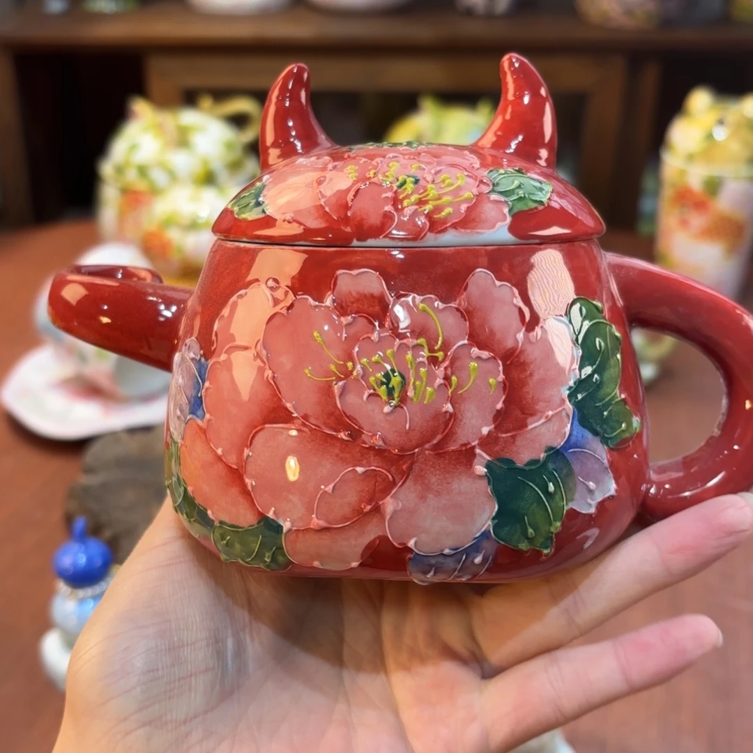 瓷片景德镇手绘高温釉下彩陶瓷茶具