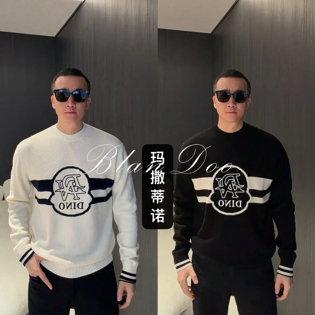 BLANDOO “质感绵羊毛” 男士轻奢百搭圆领撞色毛衣7BD1190