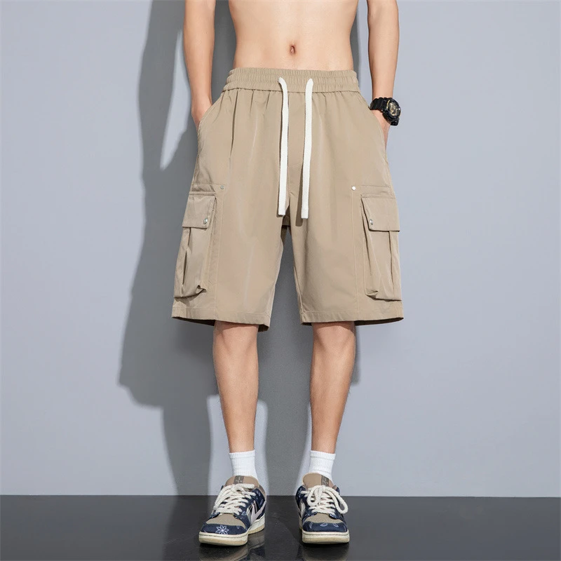 2025夏季宽松薄款百搭运动时尚潮流韩版速干外穿大码男士裤子