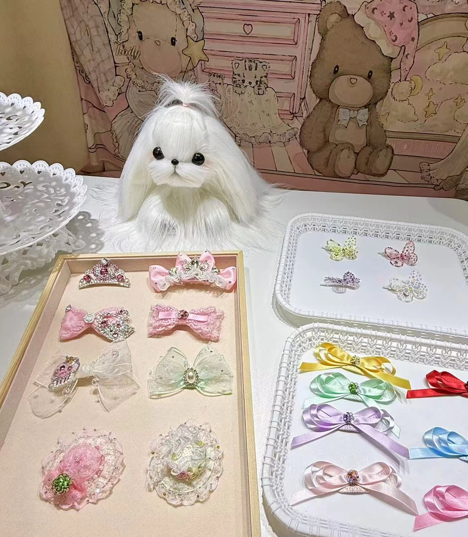 dumpling宠物手作施华洛世奇发夹（no退no换）