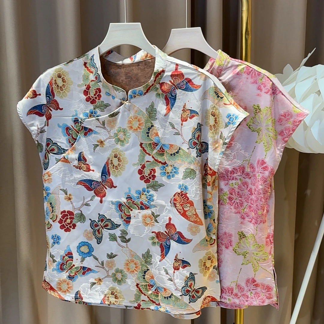 【漫舞】夏季新款新中式国风文艺气质返潮复古国潮文化女士T恤