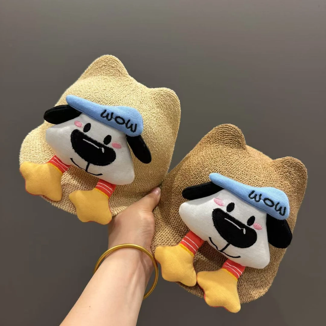 【宝贝超爱】婴儿帽子男宝女宝夏季薄款编织卡通狗狗遮阳鸭舌马术帽