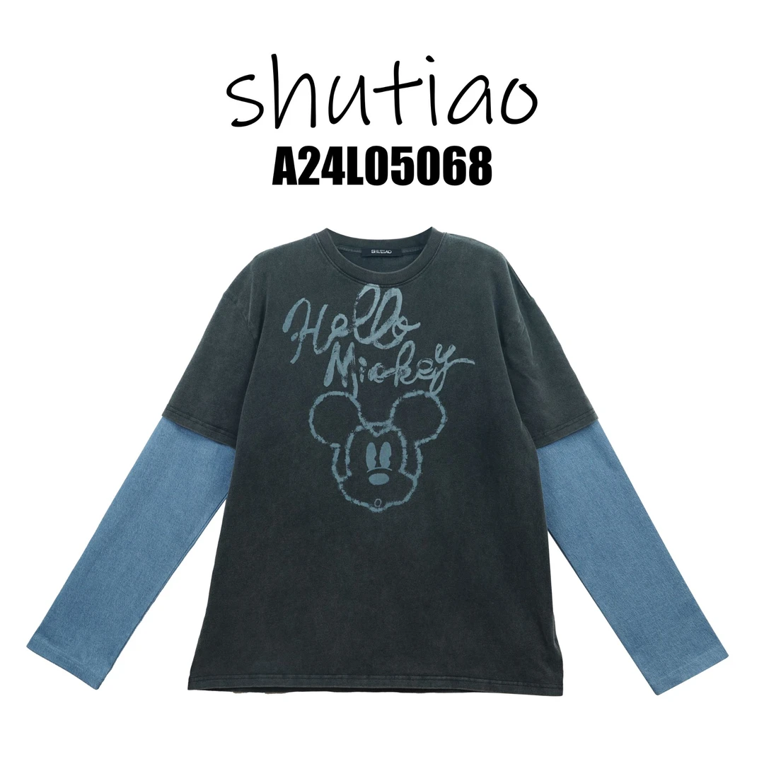 【SHUTIAO】2025春夏：新款小众设计款T恤A24L05068