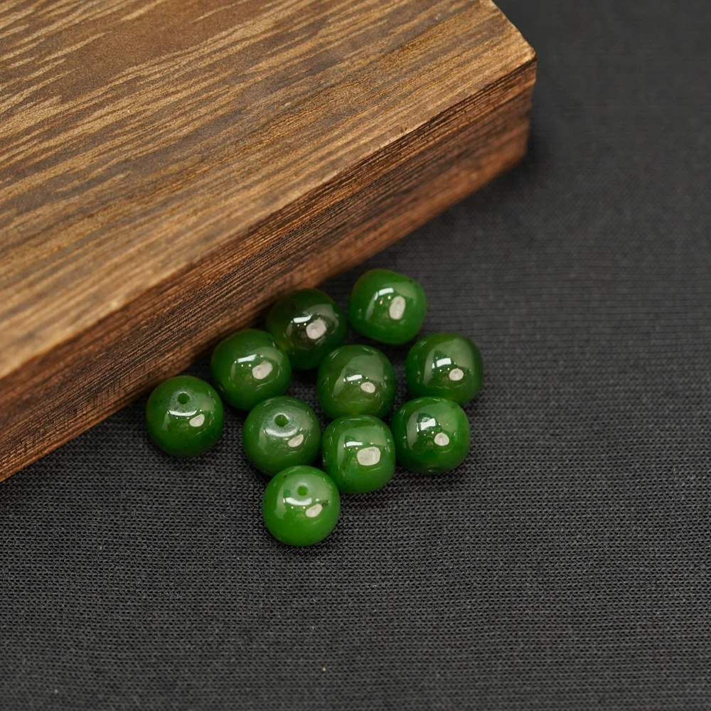 【发1颗】9MM*10MM 和田玉散珠DIY文玩珠宝HTY37