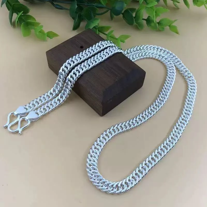 链子足银 b03男士粗款霸气古巴链