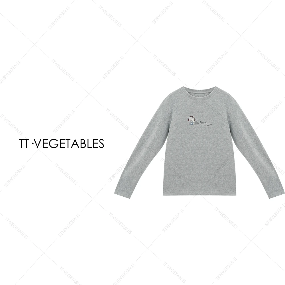 噢芬/小个子 【婉茉】秋冬重磅印花T恤长袖休闲打底上衣522546