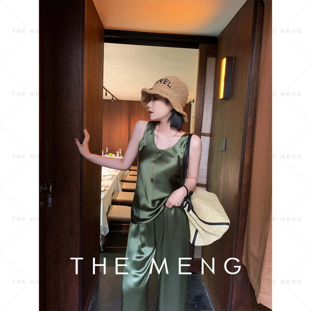 THE MENG【胶囊】醋酸缎面收腰遮肉吊带背心#M242D066