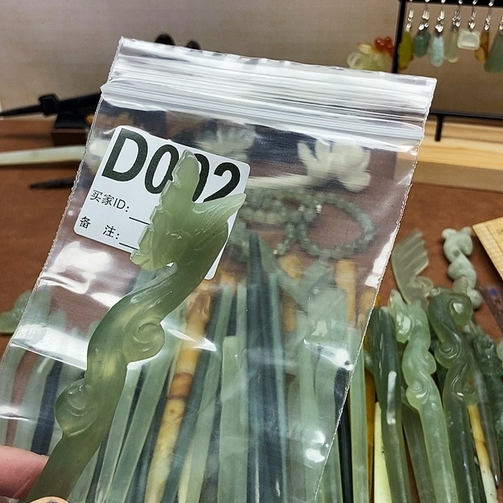 妙***8蛇纹石玉未镶嵌发饰