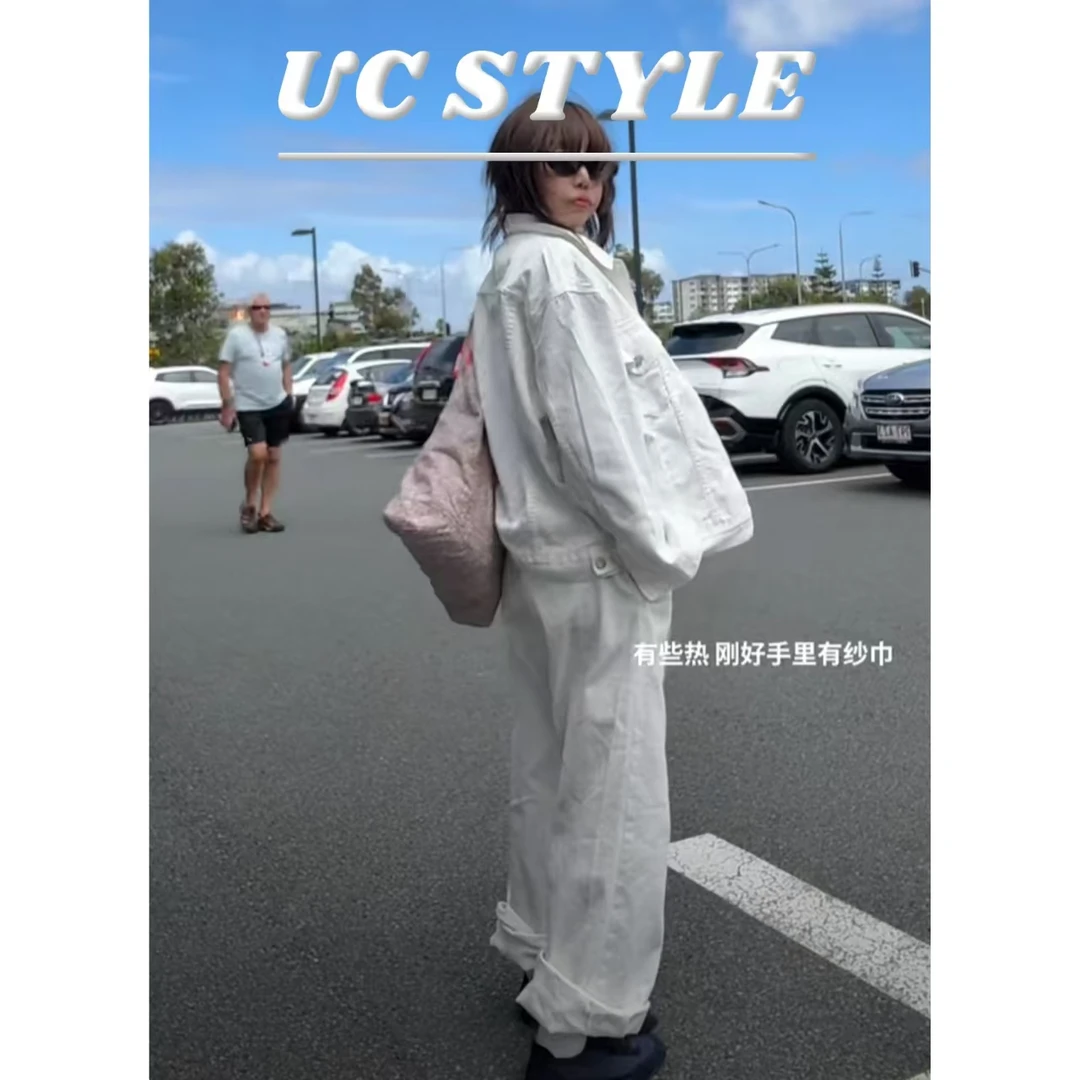 684205【城市假日】松弛感宽松牛仔套装主播穿S码