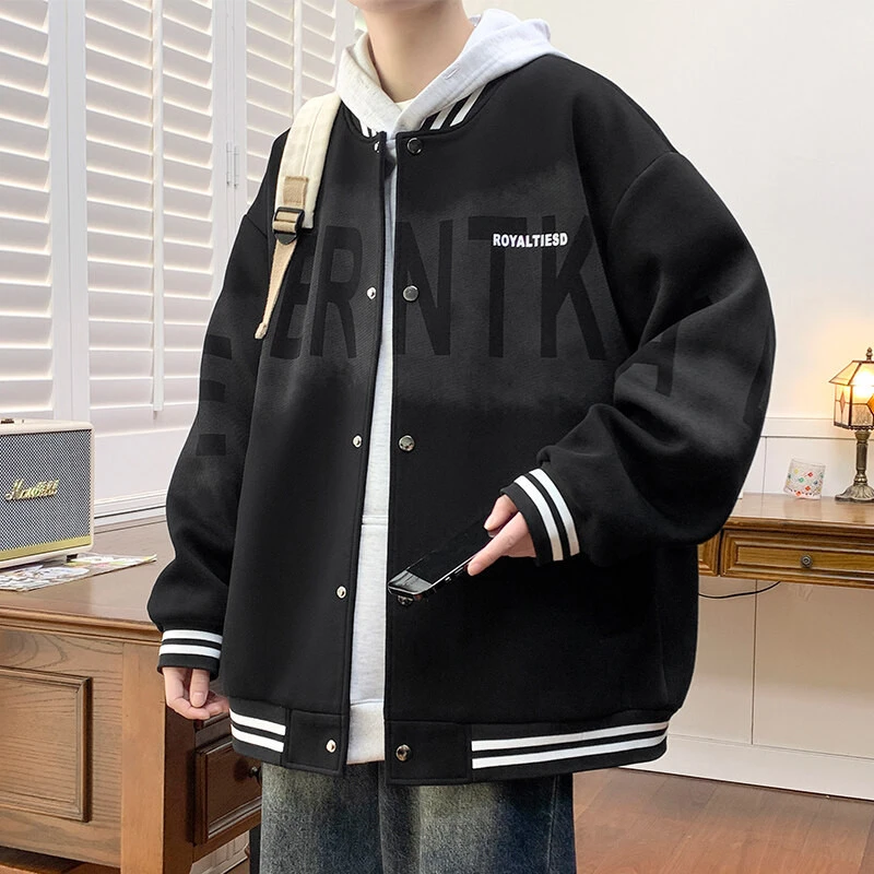 2025休闲秋季新款学生时尚青少年立领棒球服数码印花夹克男外套