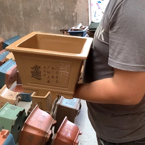 紫砂花盆手工制作