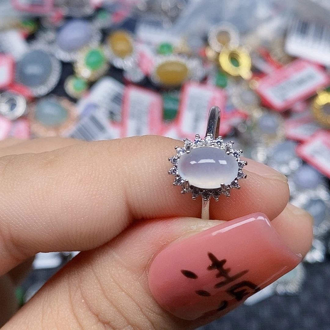 翡翠银S925镶嵌戒指