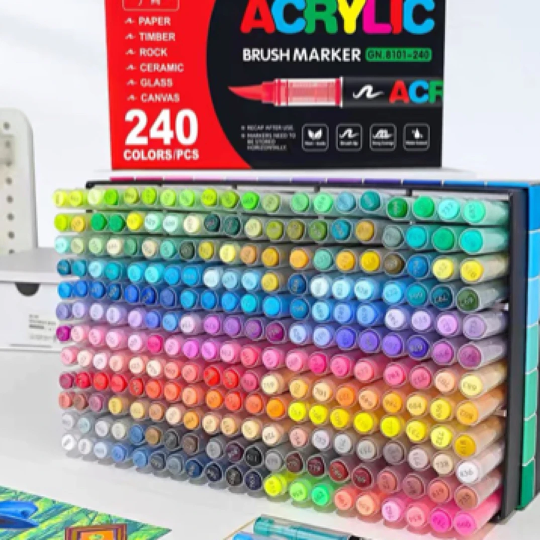 爆款来袭 | 新一代直液式软头丙烯笔 高覆盖力 不透色 可叠色