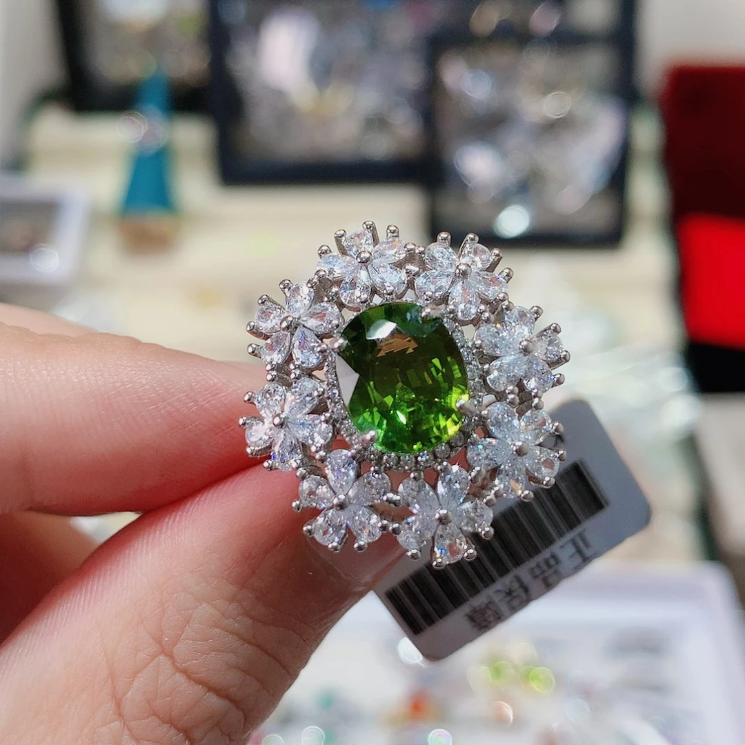 碧玺戒指戒指银S925镶嵌