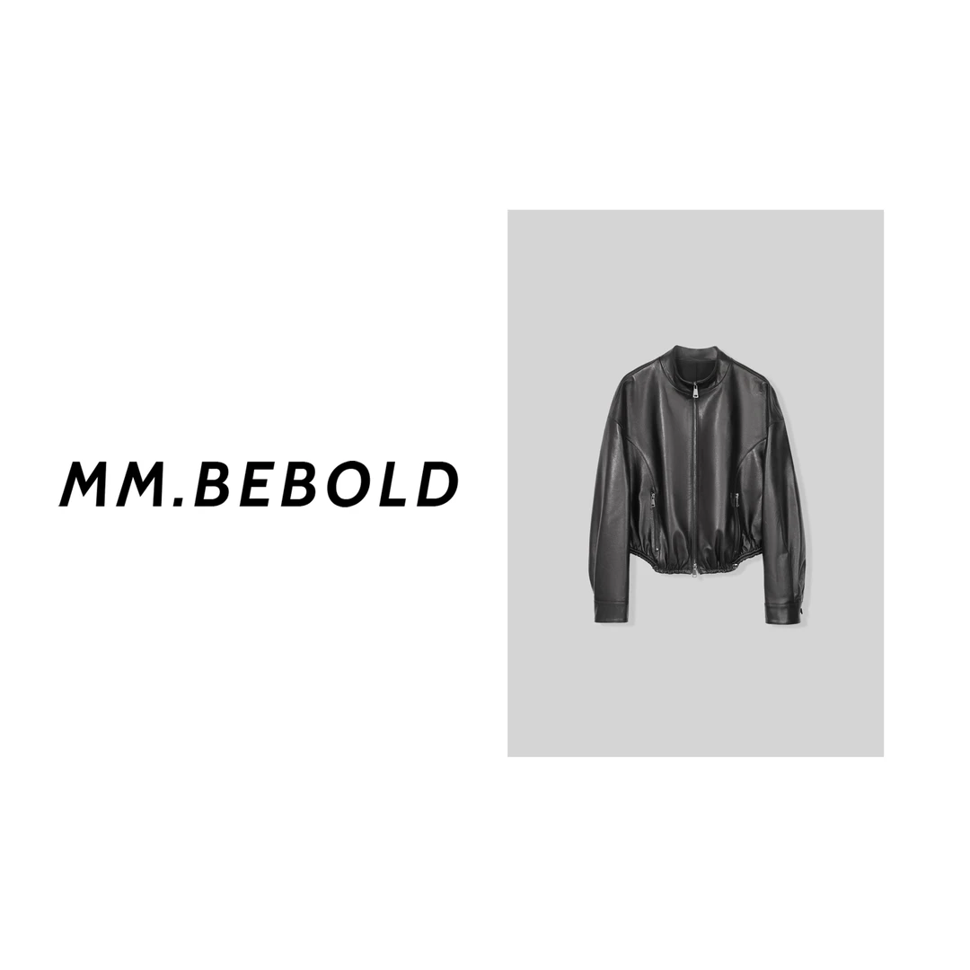 【妙姐-精选】复古立领机车皮夹克GM867