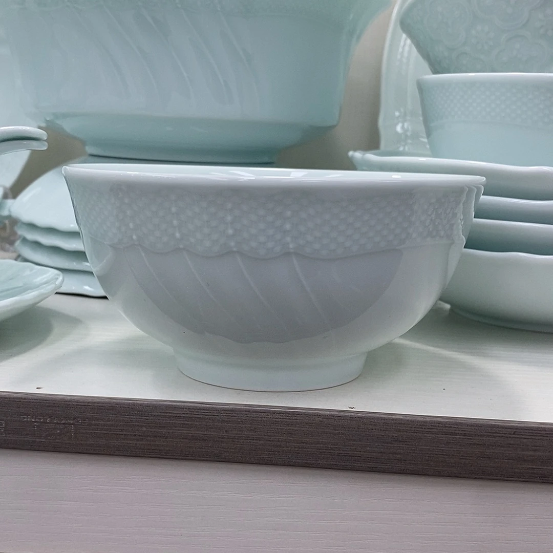 白瓷青瓷6寸面碗1个