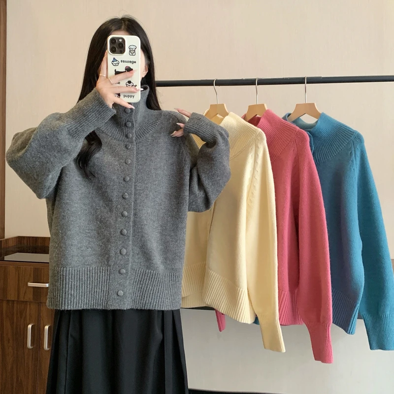 【现现专场】大码女装早春新款慵懒风高领打底针织衫秋冬胖mm毛衣