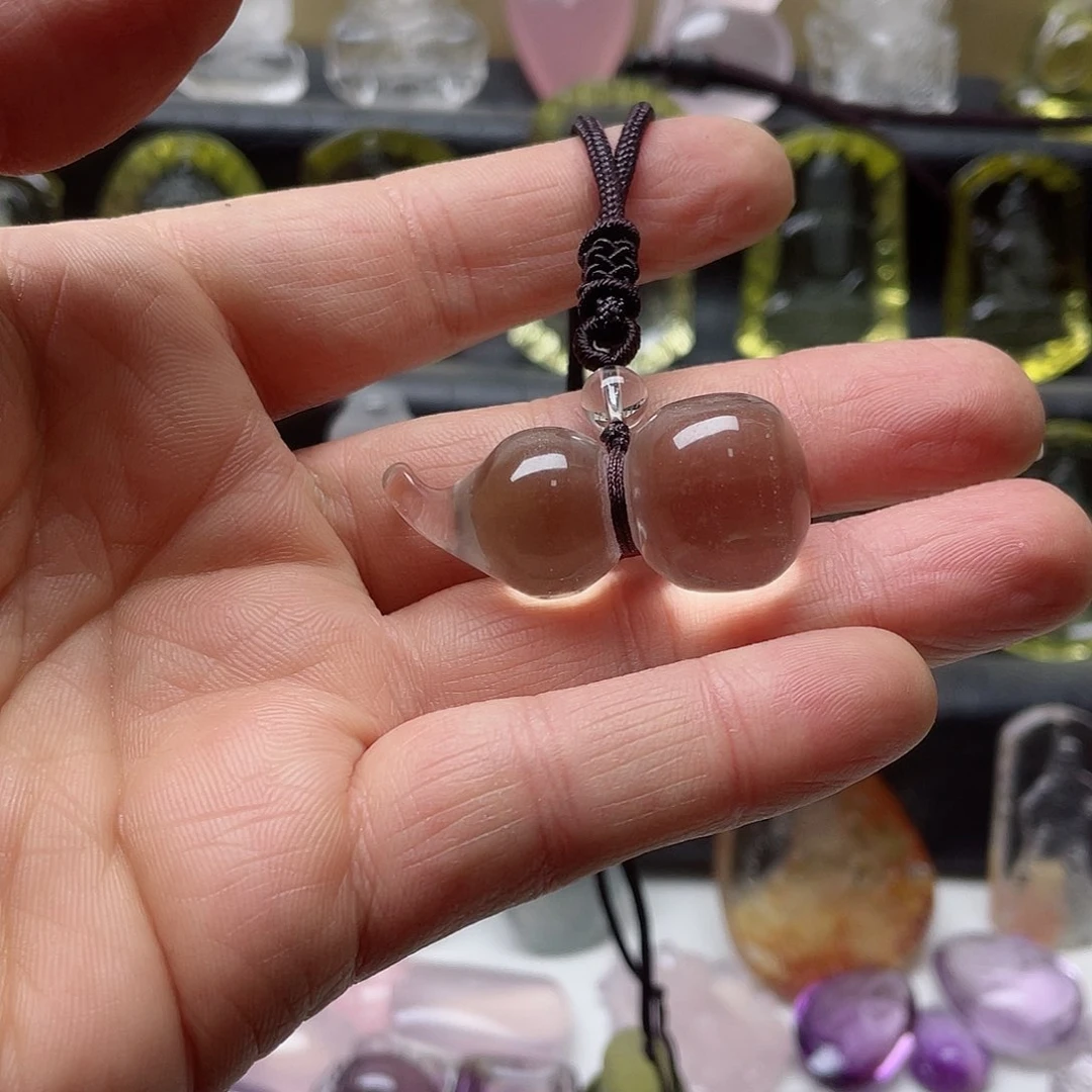 水晶颈饰未镶嵌曾****好天然白水晶葫芦吊坠