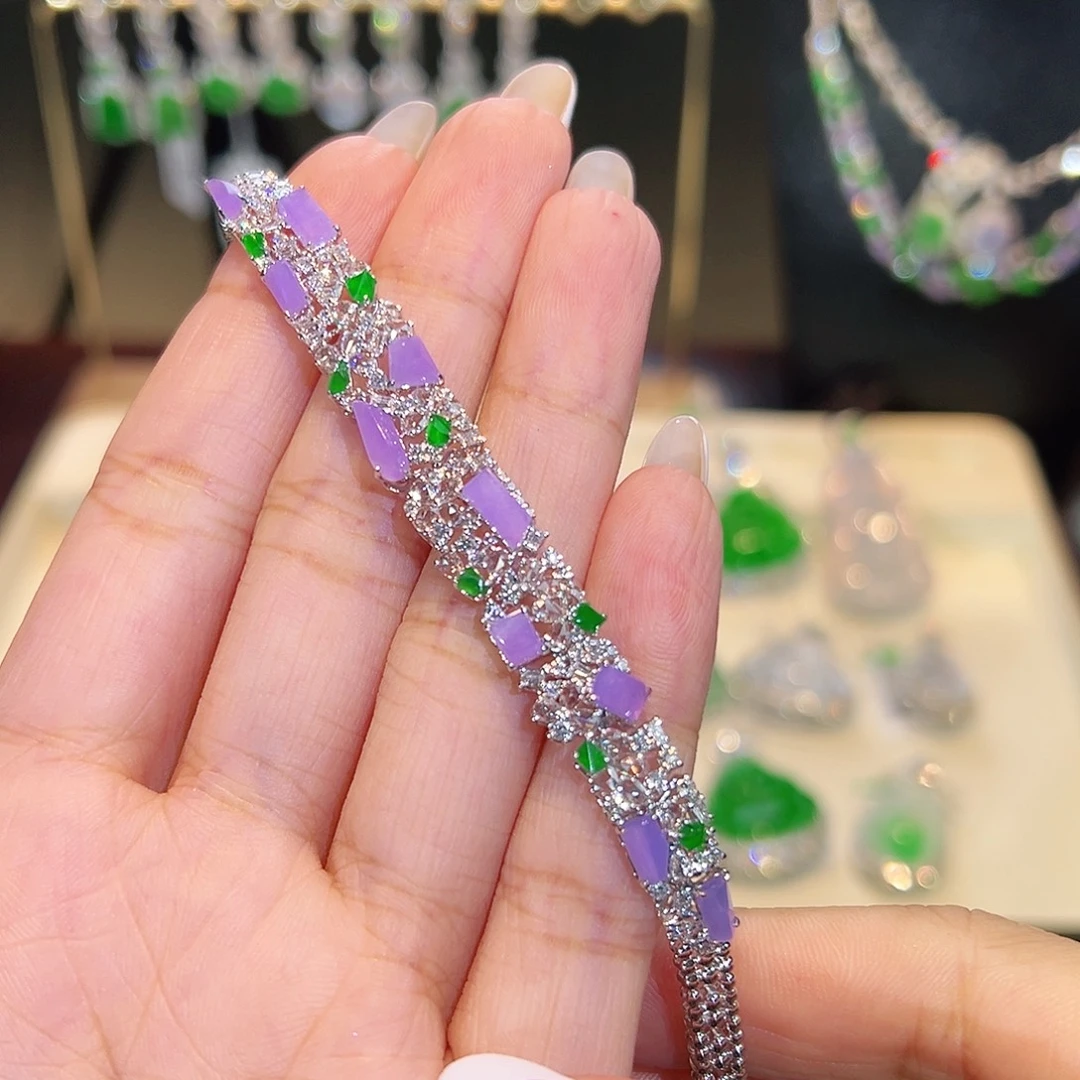 翡翠18K金镶嵌手链翡翠