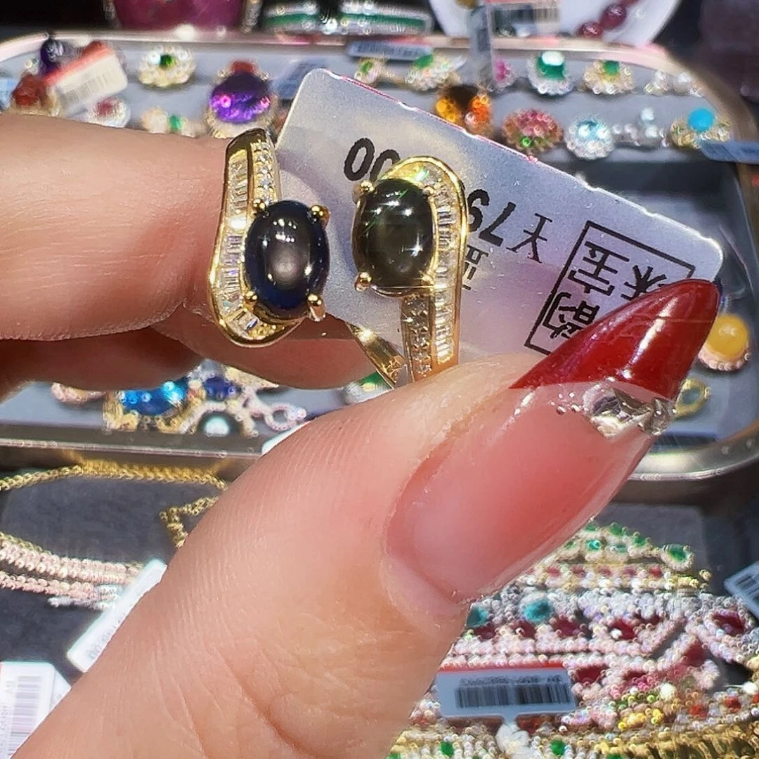 银S925镶嵌珠宝奇石蓝宝石