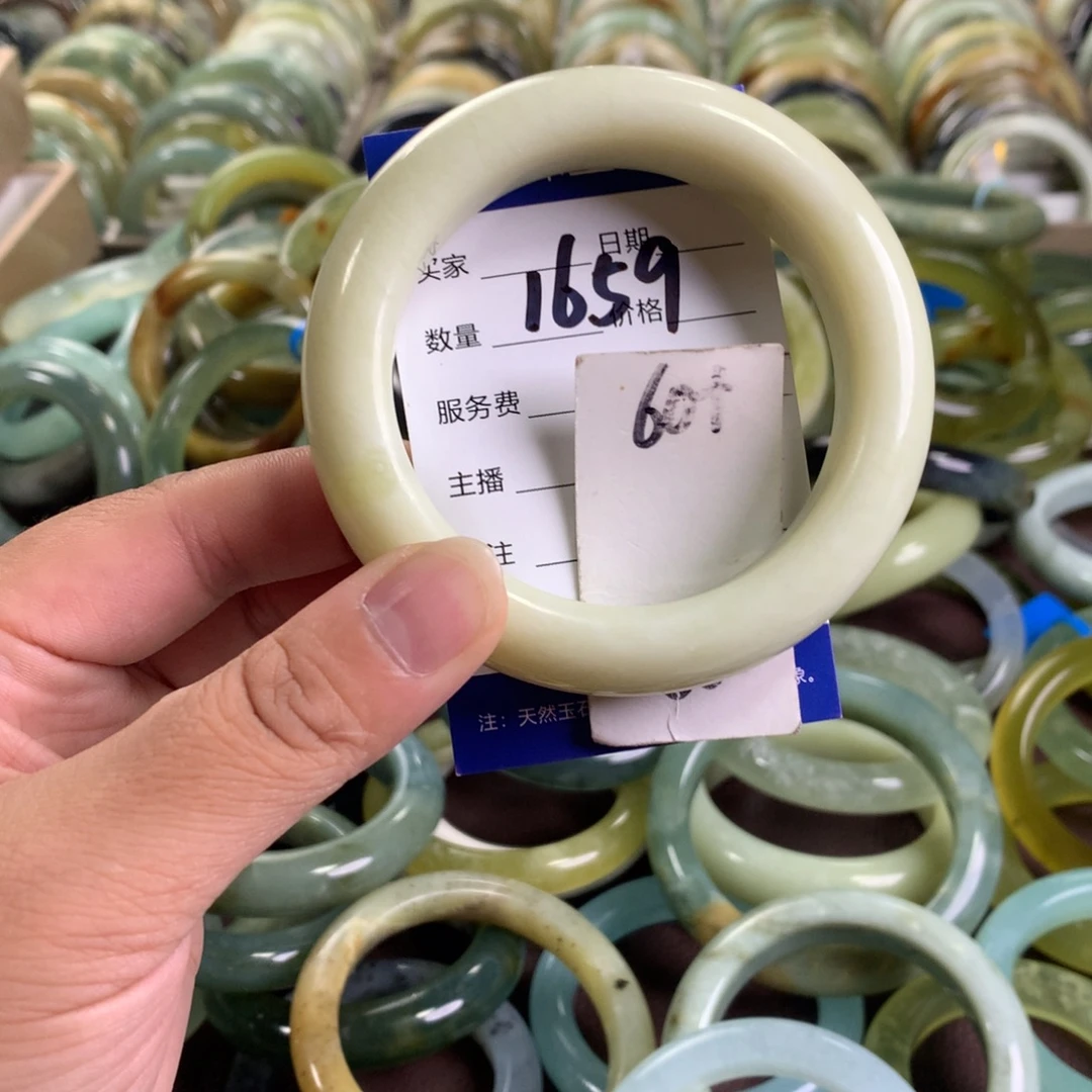 未镶嵌蛇纹石玉手镯1659