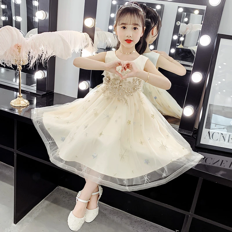 女童连衣裙夏装2025新款洋气小孩公主裙儿童蕾丝纱裙夏季礼服裙子