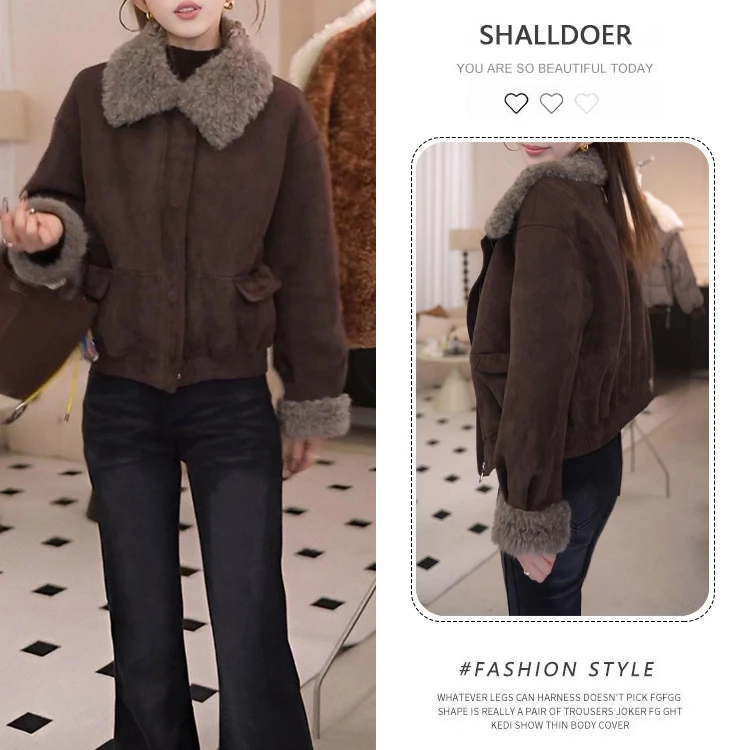 SHALLDOER 韩版时尚高级感潮流百搭棉服女2025冬季小众洋气棉衣