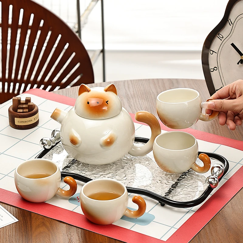 暹罗猫水壶水具乔迁喝水杯子套装礼盒杯子送礼结婚礼物冷水壶