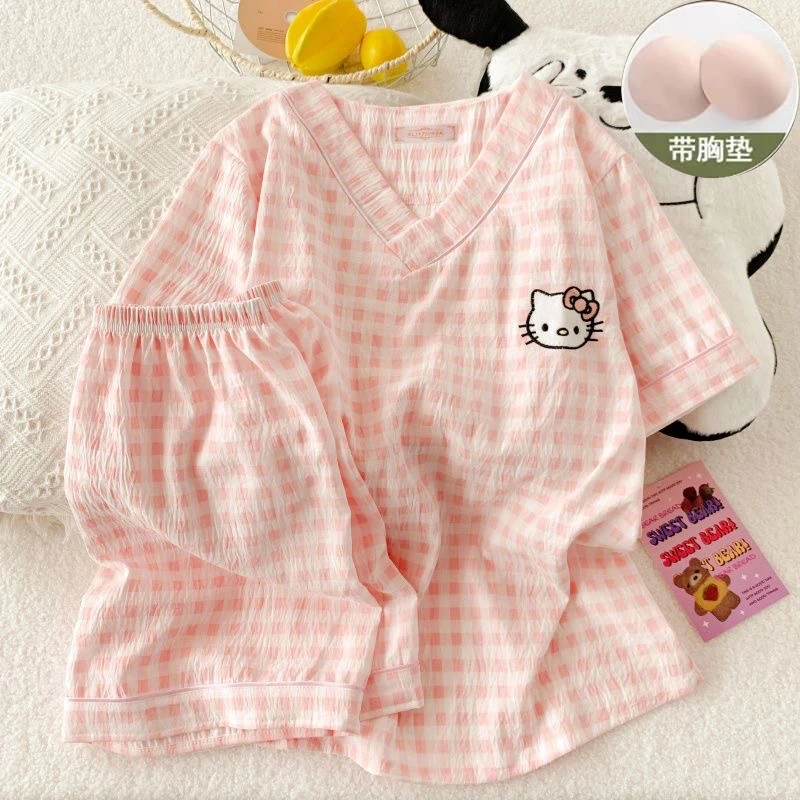 2025年云朵棉自带胸垫高颜值轻奢显瘦显白公主甜美风夏季新款睡衣