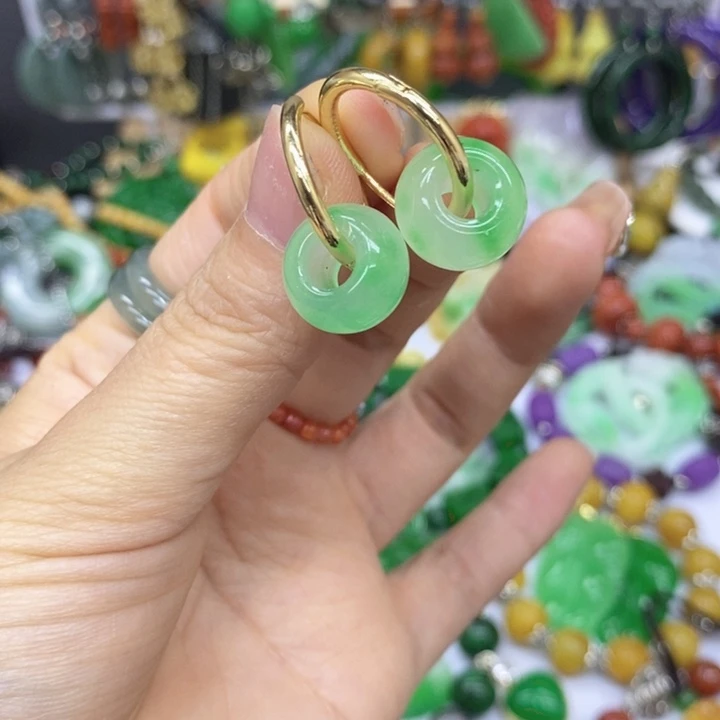 翡翠未镶嵌耳饰耳坠33