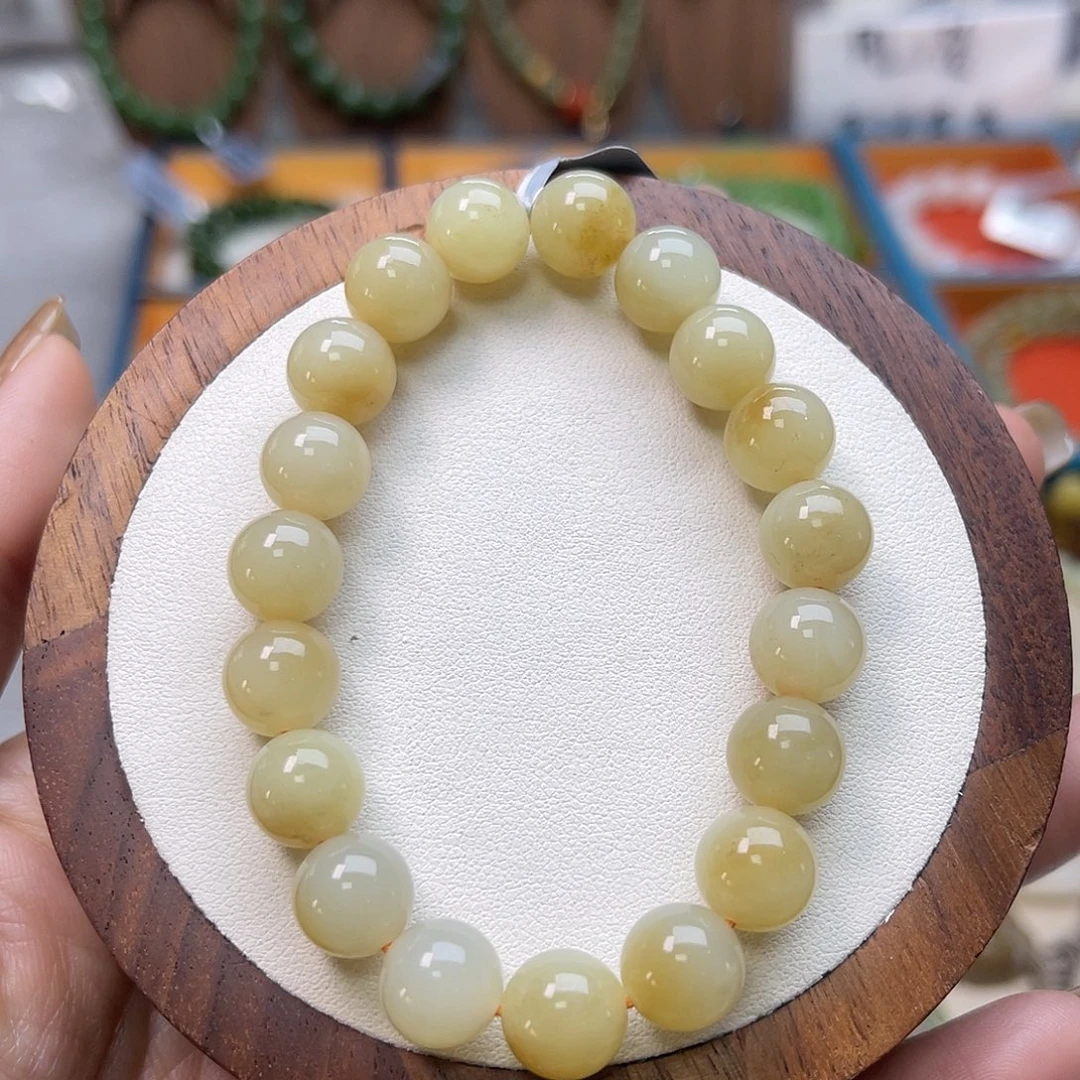 和田玉未镶嵌手串A43卡10