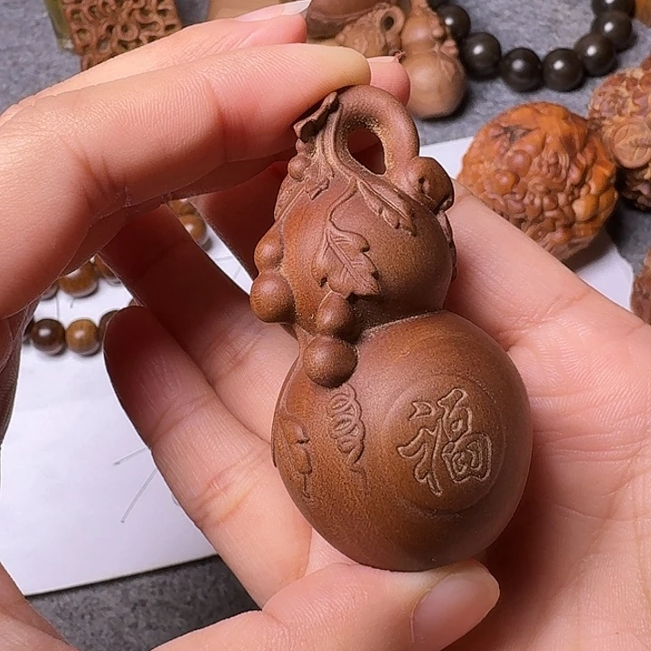 手串/手链檀香木老山檀香精雕满工福字大葫芦