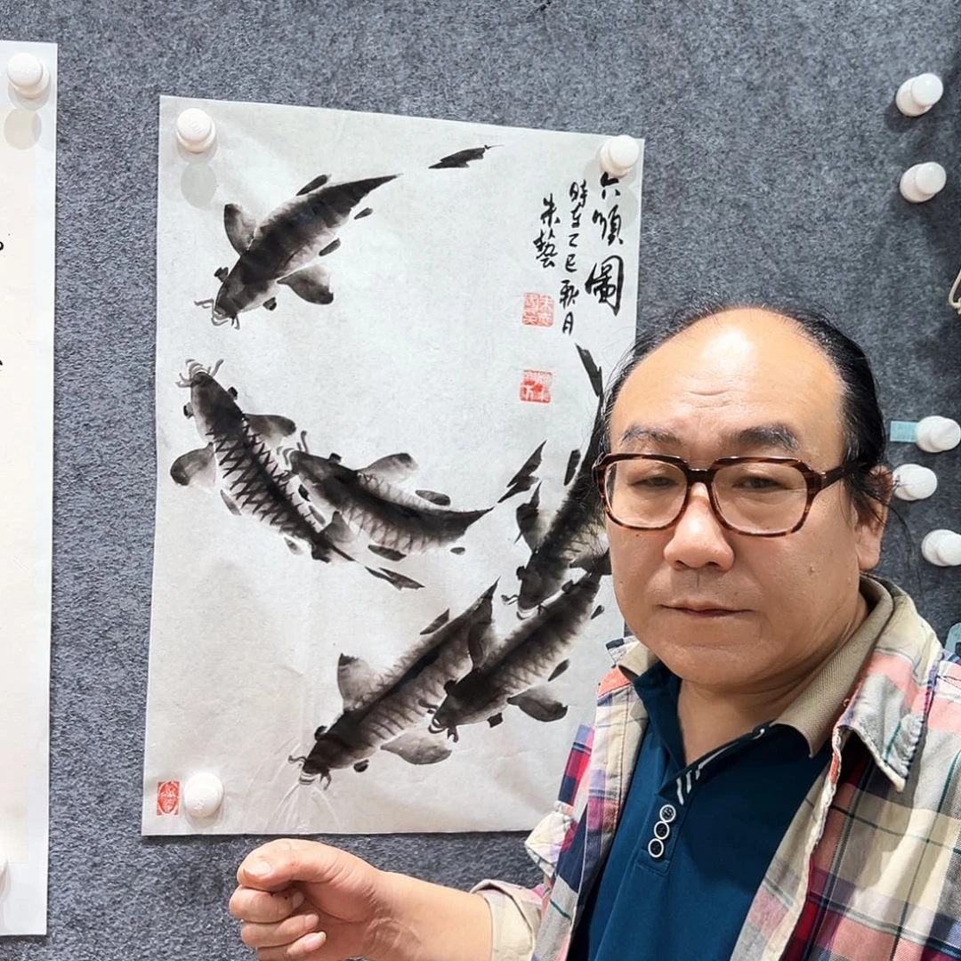 国画知鱼之乐纯手绘