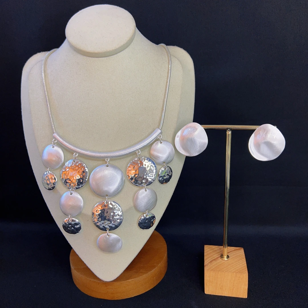 铜合金项链 哈尼西牧铜合金时尚百搭华丽两件套#0007898