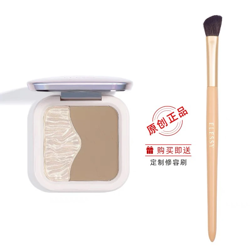 （带刷子）艾瑟诗高光珠光细闪修容组合一体盘