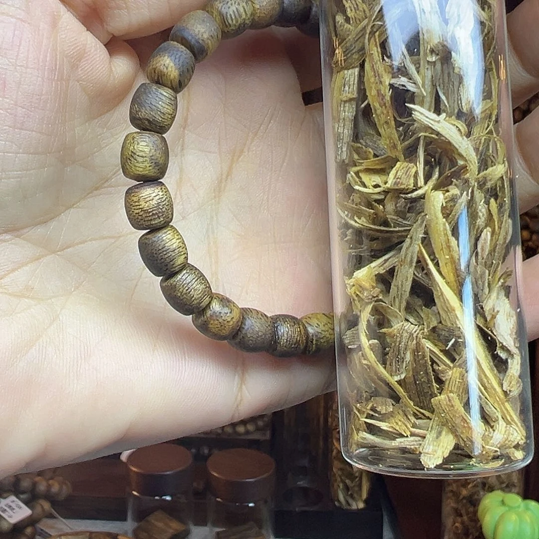 沉香碎屑沉香卡7鼓珠单圈