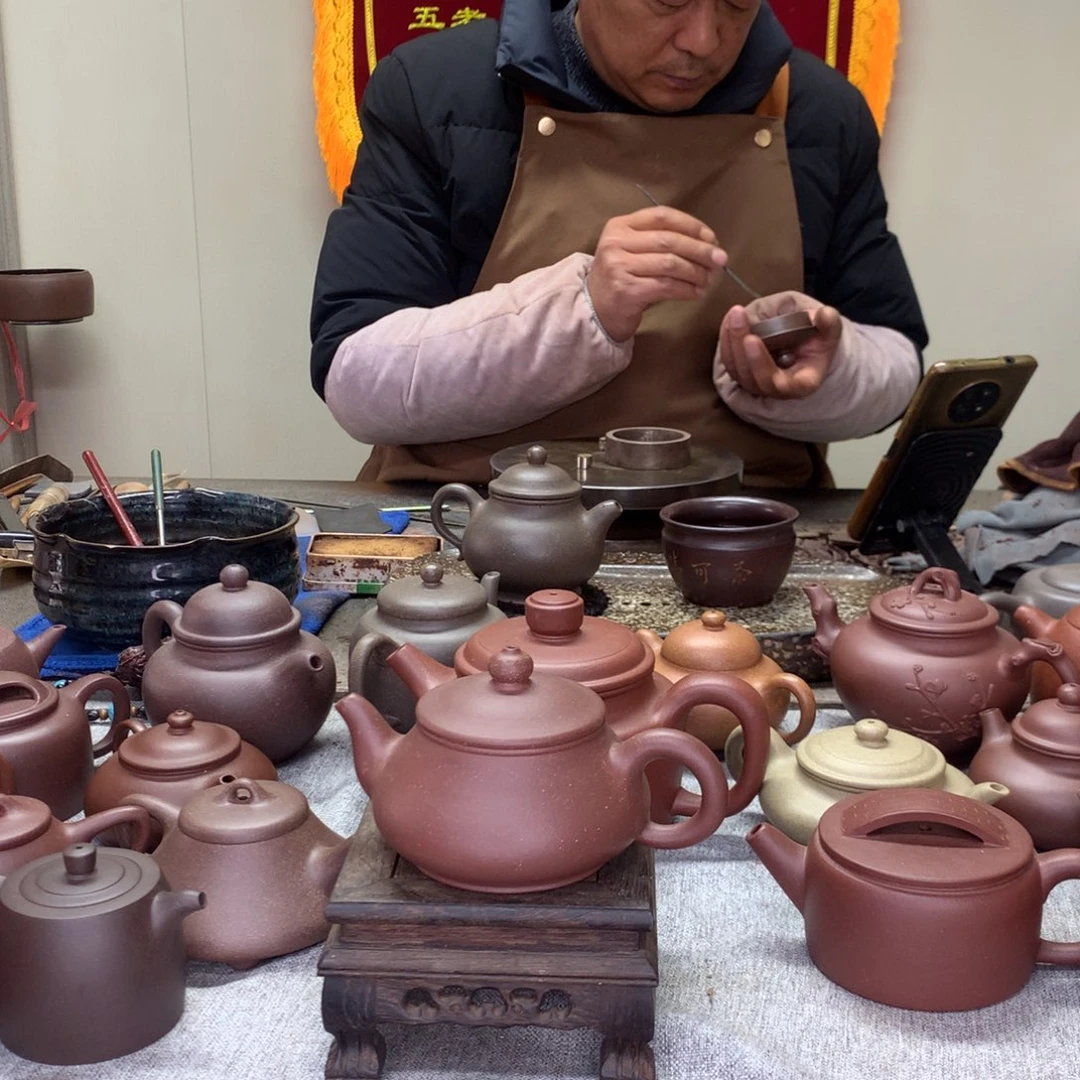 紫泥茶壶矮潘230c半手工制作