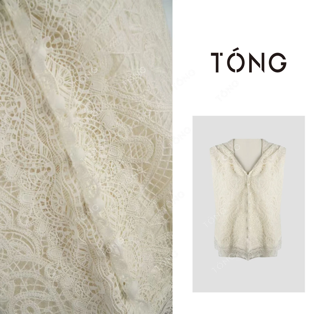 【幻缕】25新款春装设计感镂空花纹V领马甲 YY042