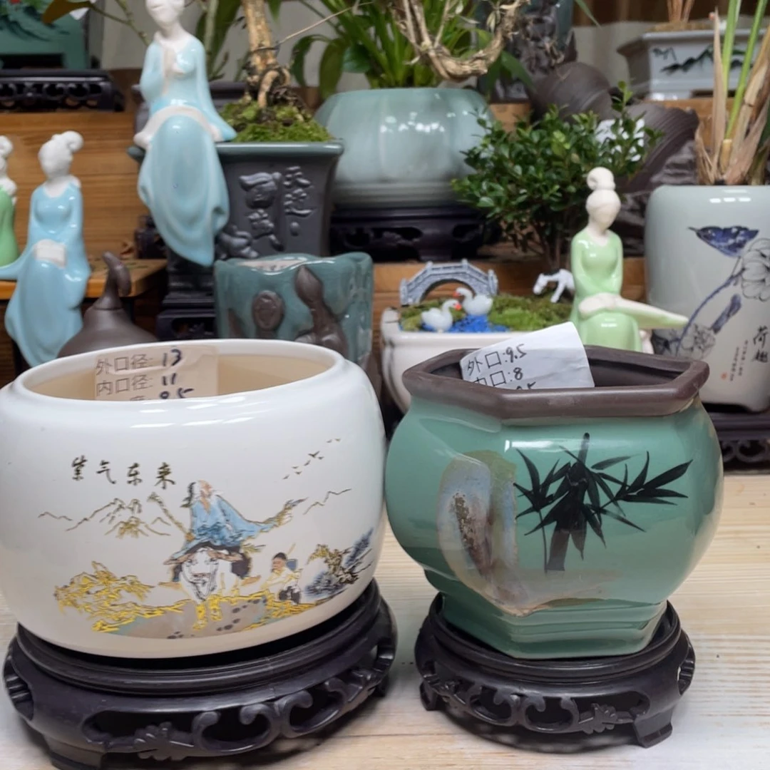 紫砂花盆陶瓷艺术花盆陶瓷