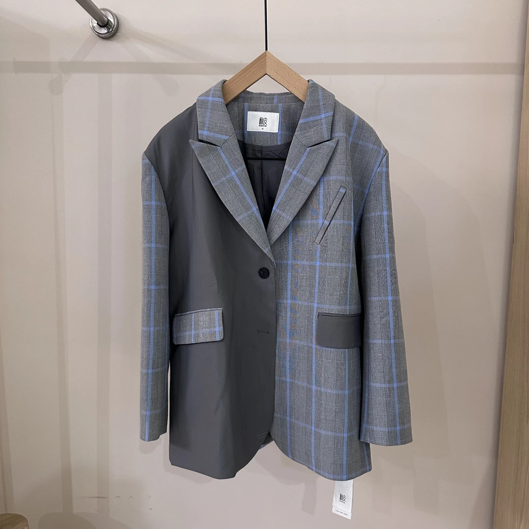 女款长袖拼接西服外套1221106003